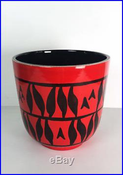 Vase D'époque Art Déco En Céramique De La Manufacture Elchinger -28,5cm De H