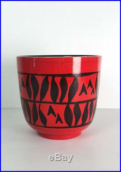 Vase D'époque Art Déco En Céramique De La Manufacture Elchinger De 24cm De H