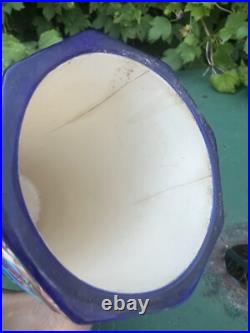 Vase Faïence Emaillée Longwy 1930 Fleurs Art Déco