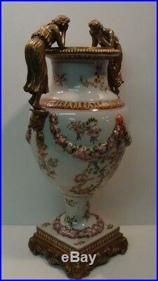 Vase Figurine Fleur Style Art Deco Style Art Nouveau Porcelaine Bronze Ceramique