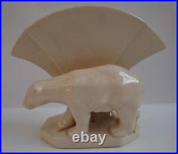 Vase Figurine Ours Animalier Style Art Deco Style Art Nouveau Porcelaine Ceramiq