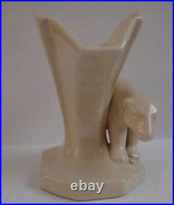 Vase Figurine Ours Animalier Style Art Deco Style Art Nouveau Porcelaine Ceramiq
