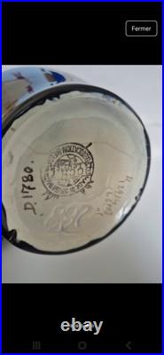 Vase Gustavsberg Suède vintage Art Déco signé DITBO noir orVase suédois