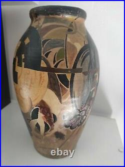 Vase, Pot De Fleur Decoration Vintage Art Déco Signée A. Grangeon. Flower Pot