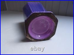 Vase à faces, octogonal, art déco, céramique émaillée flammée violet et rose