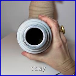 Vase ancien céramique art déco patine argent