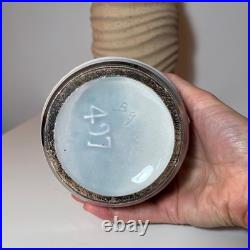 Vase ancien céramique art déco patine argent