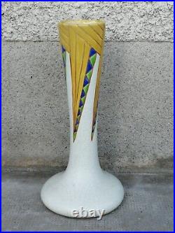 Vase art déco Belgium ceramique de Bruxelles émaux ceramic enameled