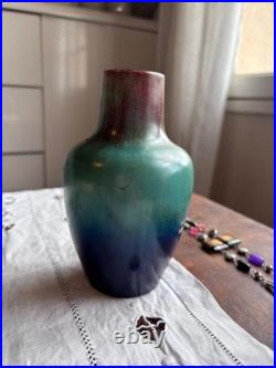 Vase art déco Eugène Baudin ou art nouveau vers 1900 céramique ancienne glacé