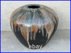 Vase art deco LEBRET MAUTE céramique coulures pottery
