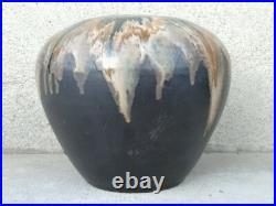 Vase art deco LEBRET MAUTE céramique coulures pottery