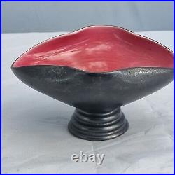 Vase art déco black and red ceramics pot en céramique Noir et rouge