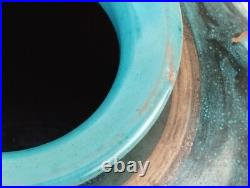 Vase art deco céramique design MENELIKA stylisé animaux fleurs doré suisse swiss