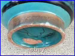 Vase art deco céramique design MENELIKA stylisé animaux fleurs doré suisse swiss