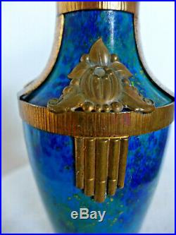 Vase balustre ceramique porcelaine SEVRES P. MILLET Bleu 1930 ART DECO