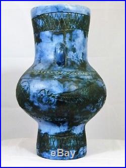 Vase bleu en céramique de Jacques BLIN