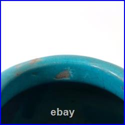 Vase boule Art Déco turquoise signé CAB, Céramique d'Art de Bordeaux, 1930s