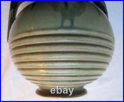 Vase boule à 2 anses, céramique émaillée, vernissée, Méténier Denbac, Art Déco