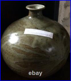 Vase boule en céramique art déco année 20 monogramme E D