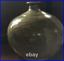 Vase boule en céramique art déco année 20 monogramme E P