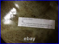 Vase boule en céramique art déco année 20 monogramme E P