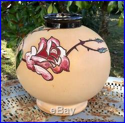 Vase boule faïence émaillée MONTIÈRES AMIENS céramique Art Nouveau Déco 1920-30