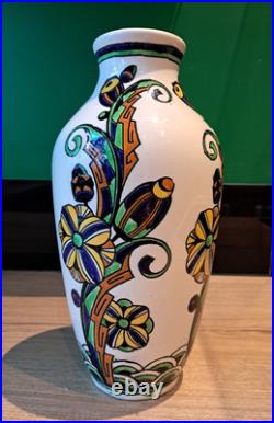 Vase céramique Boch Frères La Louvière Art Déco (75041)