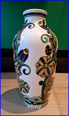 Vase céramique Boch Frères La Louvière Art Déco (75041)