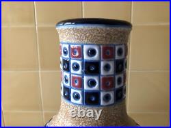 Vase céramique émaillé enameled art déco AMPHORA Tchécoslovaquie Czech 28,5 cm