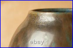 Vase céramique grès ancien art déco 1930 émail coulure signé Paul Beyer