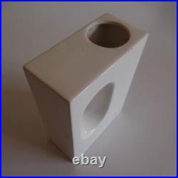 Vase céramique porcelaine blanc épure vintage art déco maison design XXe N5078