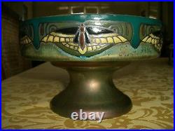 Vase coupelle céramique Art Déco signé Montieres