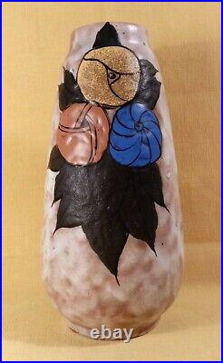 Vase en Céramique émaillée Signé DAGE 1885-1961 Pur Art Déco
