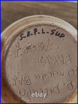 Vase en céramique Signé Duthoo Paris 7 ème 80 Rue Du Bac Style Art Déco