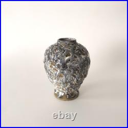 Vase en céramique à émail crispé, Atelier La Charentaise, Angoulême Art Déco