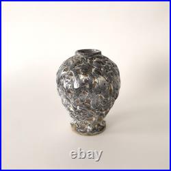 Vase en céramique à émail crispé, Atelier La Charentaise, Angoulême Art Déco