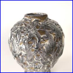 Vase en céramique à émail crispé, Atelier La Charentaise, Angoulême Art Déco