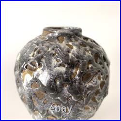 Vase en céramique à émail crispé, Atelier La Charentaise, Angoulême Art Déco