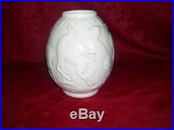Vase en céramique faience boch fréres la louvière ep art déco decor 6 biches