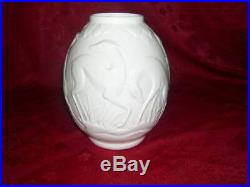 Vase en céramique faience boch fréres la louvière ep art déco decor 6 biches