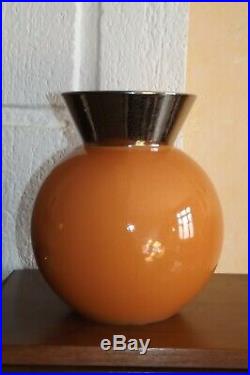 Vase gv boule céramique craquelé primavera radegonde longwy art déco 1940
