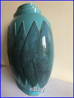 Vase ovoïde à voiles bleues VANDER et Kaza France