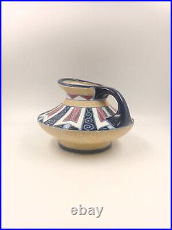 Vase pichet Art Déco faïence émaillée Amphora Tchécoslovaquie céramique 1930