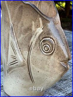 Vase poisson céramique de Dieulefit Poterie des grottes vintage 60'S