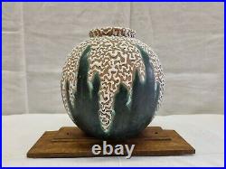 Vase rond émaillé art déco CAB céramique d'art bordeaux début XXe