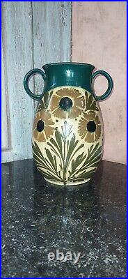 Vase tournesol ceramique ELCHINGER Alsace Soufflenheim art deco