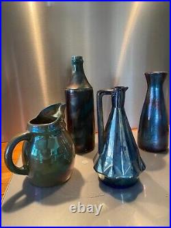 Vases et pichets art déco signé, Joseph Milazzo, Rambervillers, des années 1900