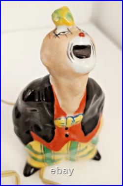 Veilleuse En Ceramique Signe L. M Radiguet A Oissel Clown Art Deco 1920/30