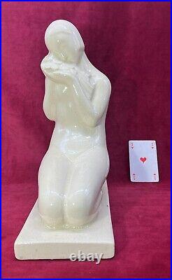 Women Femme Nu Nue Nude Erotic Charles Harva Sculpture Statue Craquele Art Deco
