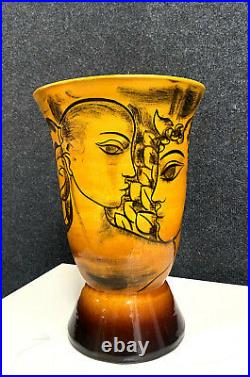 Yves Neveu grand vase de forme en céramique émaillée époque Art Déco vers 1930